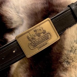 NWOT COACH BLACK LEATHER BELT